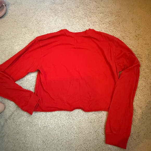 Coca-Cola Red Long Sleeve Crop Top - Picture 2 of 2